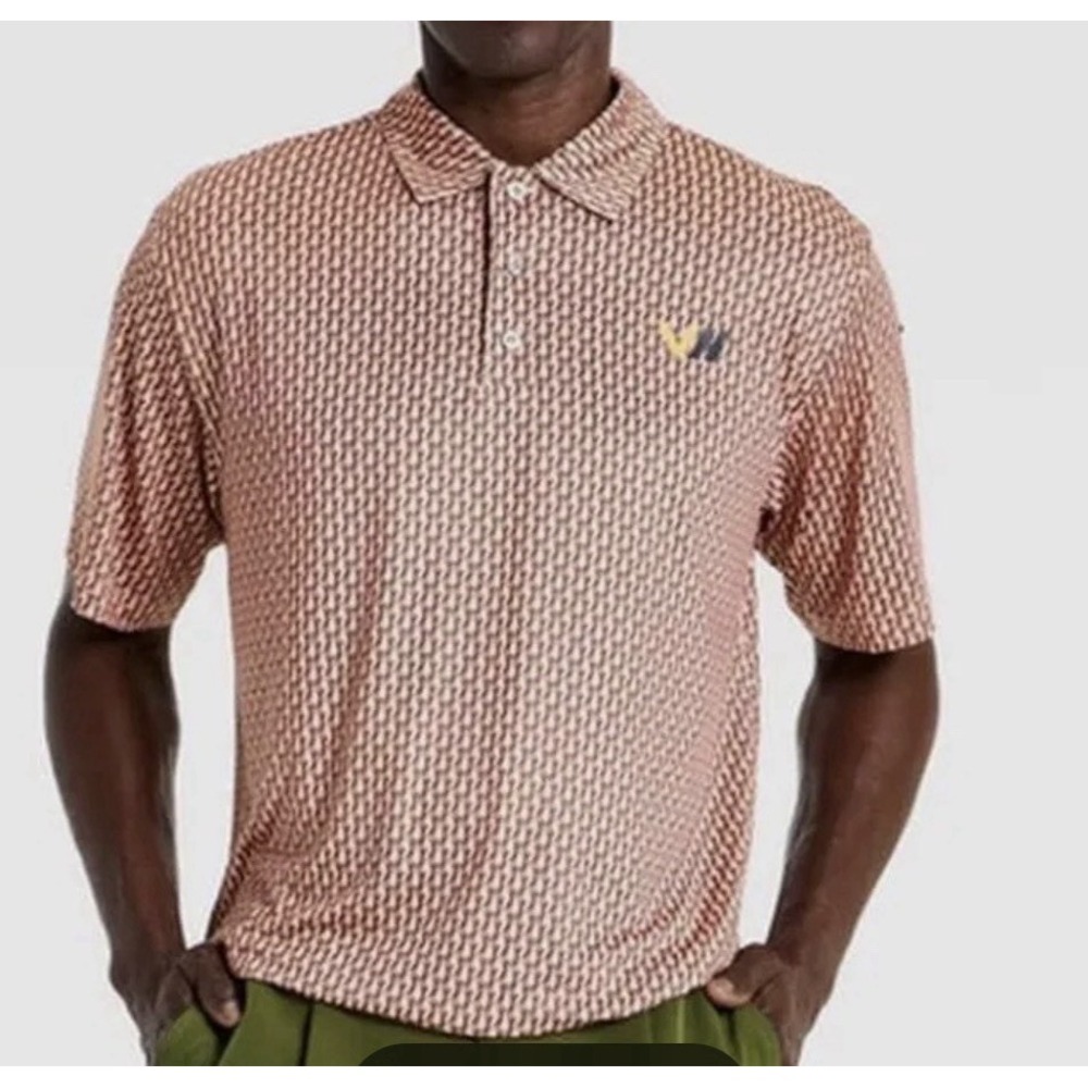 Men's Size Small Houston White Performance Golf Shirt AOG